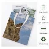 yanfind Great Martin Canvas Tote Bag Double Cliff Outdoors Ocean Adventure Plateau Scenery Sky Landscape Leisure Activities Range white-style1 38×41cm