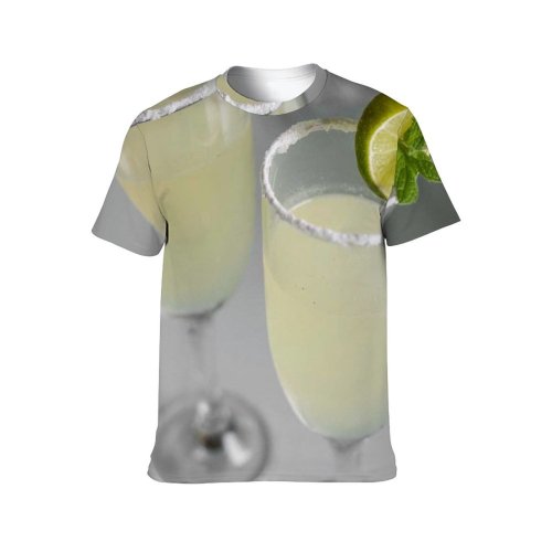 yanfind Adult Full Print T-shirts (men And Women) Alcohol Party Cocktail Glass Wine Lemon Champagne Fruit Tropical Still Juice