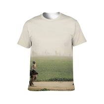 yanfind Adult Full Print T-shirts (men And Women) Agricultural Agriculture Anonymous Casual Cattle Countryside Cow Distant Elderly Faceless Farm