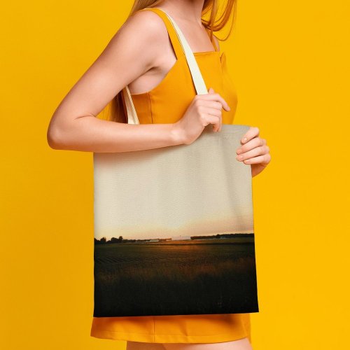 yanfind Great Martin Canvas Tote Bag Double Field Grassland Outdoors Countryside Paddy Sunset Land Relaxing Dark Light Highlights Golden white-style1 38×41cm