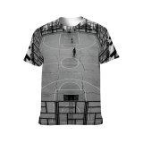 yanfind Adult Full Print T-shirts (men And Women) Action Active Barrier Basket Basketball Bw Challenge Competitive Court Determine Fence Field