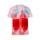 yanfind Adult Full Print T-shirts (men And Women) Alcohol Party Cocktail Glass Luxury Wine Champagne Liquid Juice Cool Vodka