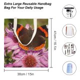 yanfind Great Martin Canvas Tote Bag Double Butterfly Insect Invertebrate Stoke white-style1 38×41cm