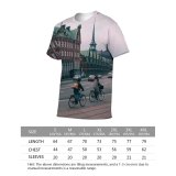 yanfind Adult Full Print T-shirts (men And Women) Aged Architecture Attract Bicycle Building Capital Christiansborg Palace City Cityscape Classic Cloudy