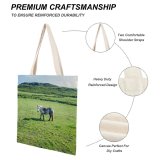 yanfind Great Martin Canvas Tote Bag Double Field Outdoors Grassland Countryside Farm Pasture Rural Uk Horse Meadow Ranch Grazing white-style1 38×41cm