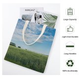 yanfind Great Martin Canvas Tote Bag Double Field Grassland Outdoors Countryside Grass Plant Land Farm Rural Meadow Landscape Scenery white-style1 38×41cm
