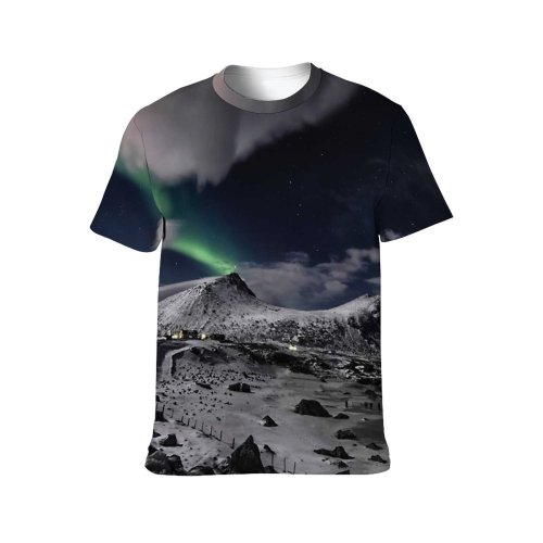 yanfind Adult Full Print T-shirts (men And Women) Amazing Astronomy Atmosphere Aurora Borealis Bay Beach Cloudy Coast Coastline Destination Evening