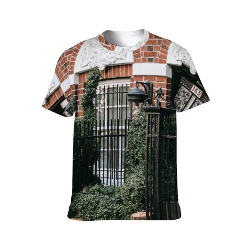 yanfind Adult Full Print T-shirts (men And Women) Accommodation Aged Apartment Architecture Area Barrier Brick Wall Building City Condominium Construction