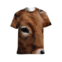 yanfind Adult Full Print T-shirts (men And Women) Agriculture Farming Barn Bovine Cow Calf Cattle Countryside Depth Field Farm