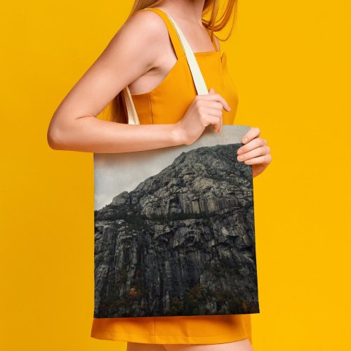 yanfind Great Martin Canvas Tote Bag Double Cliff Outdoors Grey Lysefjord Forsand Rock Norway Fjord Dark Norse Filter white-style1 38×41cm