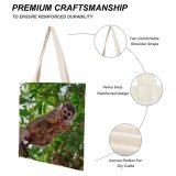 yanfind Great Martin Canvas Tote Bag Double Ecuador Monkey Coca Leaf Leaves Forest Woodland Tree Branch Jungle Portrait white-style1 38×41cm