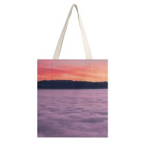 yanfind Great Martin Canvas Tote Bag Double Cloud Purple Sky Sunset Sunrise Dusk Dawn Slovenia HQ Ajdna Moste Outdoors white-style1 38×41cm