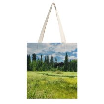 yanfind Great Martin Canvas Tote Bag Double Field Grassland Outdoors Plant Tree Grass Abies Fir Vegetation Countryside Farm Meadow white-style1 38×41cm