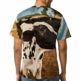 yanfind Adult Full Print T-shirts (men And Women) Agriculture Blurred Country Countryside Cow Daytime Eat Farm Farmland Field Flock