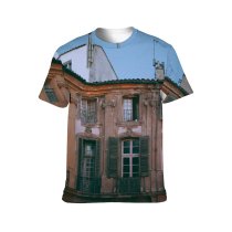 yanfind Adult Full Print T-shirts (men And Women) Aged Aix Provence Architecture Sky Building City Colorful Construction Daylight