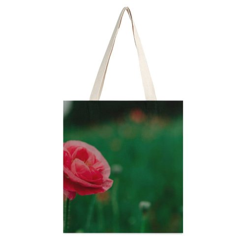 yanfind Great Martin Canvas Tote Bag Double Flower Plant Rose Geranium Petal white-style1 38×41cm