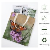 yanfind Great Martin Canvas Tote Bag Double Butterfly Invertebrate Insect Honey Bee Sweden Plant Flower Stock white-style1 38×41cm