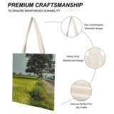 yanfind Great Martin Canvas Tote Bag Double Field Grassland Outdoors Countryside Paddy Plant Vegetation Road white-style1 38×41cm