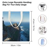 yanfind Great Martin Canvas Tote Bag Double Cliff Outdoors Promontory Ocean Sea Scenery Land Cape Good Coast Shoreline white-style1 38×41cm