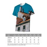 yanfind Adult Full Print T-shirts (men And Women) Accommodation Aged Architecture Sky Building Camera Cement Cloudless Construction Design Detail District