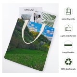 yanfind Great Martin Canvas Tote Bag Double Field Grassland Outdoors Countryside Farm Rural Meadow Pasture Grass Plant Ranch Public white-style1 38×41cm