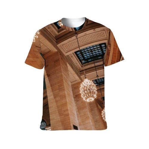 yanfind Adult Full Print T-shirts (men And Women) Aged America Architecture Attract Brick Wall Building Ceiling Chandelier Classic Column Construction