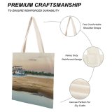 yanfind Great Martin Canvas Tote Bag Double Boat Transportation Vehicle Land Outdoors Shoreline Ocean Sea Ferry Vessel Watercraft Coast white-style1 38×41cm