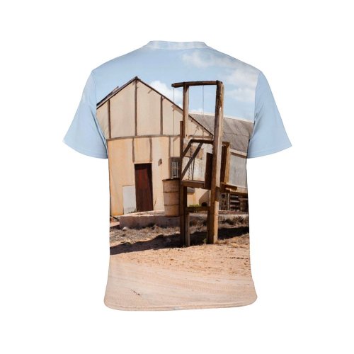 yanfind Adult Full Print T-shirts (men And Women) Aged Architecture Atmosphere Sky Building Cloudy Construction Countryside Direction Door Empty