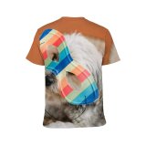 yanfind Adult Full Print T-shirts (men And Women) Adorable Calm Carpet Celebrate Colorful Comfort Dog Event Festive Friendly