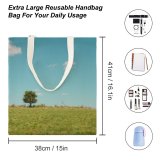 yanfind Great Martin Canvas Tote Bag Double Field Grassland Outdoors Grass Countryside Texas Landscape Tree Rural Plant Pasture Savanna white-style1 38×41cm