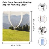 yanfind Great Martin Canvas Tote Bag Double Field Outdoors Grassland Countryside Farm Rural Meadow Abies Fir Plant Tree white-style1 38×41cm