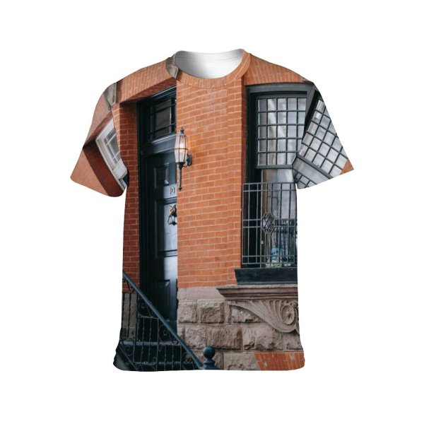 yanfind Adult Full Print T-shirts (men And Women) Accommodation Aged Architecture Area Brick Wall Building City Construction Daytime Design District