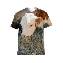 yanfind Adult Full Print T-shirts (men And Women) Agriculture Bovine Calf Cattle Countryside Cow Cute Dairy Eat Farm Farmland