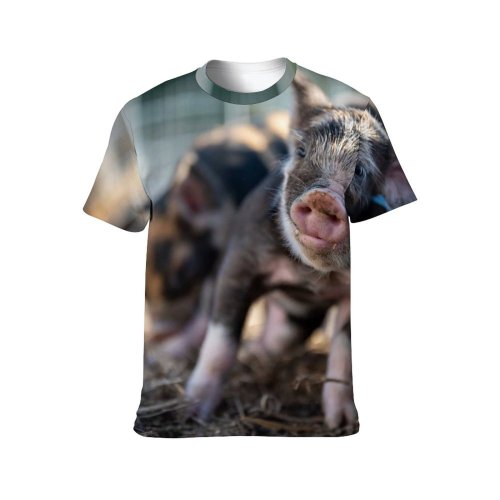 yanfind Adult Full Print T-shirts (men And Women) Adorable Baby Countryside Creature Cute Daytime Domesticated Enclosure Farm Farming Farmland