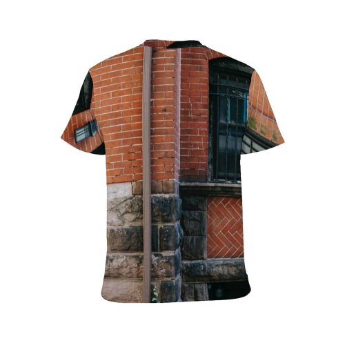 yanfind Adult Full Print T-shirts (men And Women) Accommodation Aged Architecture Area Brick Wall Building City Construction Daytime Detail District