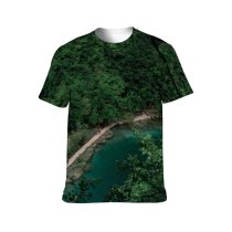 yanfind Adult Full Print T-shirts (men And Women) Amazing Aqua Azure Bay Breathtaking Calm Coast Daylight Foliage Forest From Above