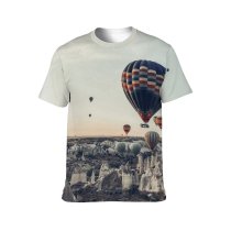 yanfind Adult Full Print T-shirts (men And Women) Adventure Aerostat Balloon Amusement Breathtaking Cappadocia Colorful Dawn Destination Discovery Entertain