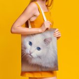 yanfind Great Martin Canvas Tote Bag Double Cat Pet Siamese Kitten Fur Manx Portrait Whiskers white-style1 38×41cm