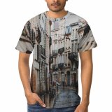 yanfind Adult Full Print T-shirts (men And Women) Aged Arched Architecture Balcony Bicycle Building Canal Channel City Space Daylight District