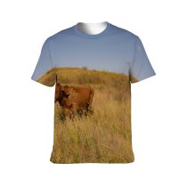yanfind Adult Full Print T-shirts (men And Women) Agriculture Bovine Cattle Countryside Cow Ecology Endless Farm Farmland Fauna Field