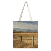 yanfind Great Martin Canvas Tote Bag Double Field Grassland Outdoors Countryside Road Fence Cloud Sky Scenery Perspective Canterbury white-style1 38×41cm