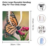 yanfind Great Martin Canvas Tote Bag Double Butterfly Insect Invertebrate Monarch Birds Photo white-style1 38×41cm