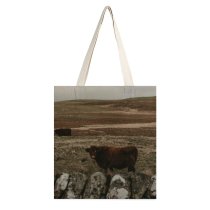 yanfind Great Martin Canvas Tote Bag Double Cow Cattle Sheep Bull Wildlife Outdoors Scotland Hills Uk Wildnerness white-style1 38×41cm