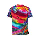 yanfind Adult Full Print T-shirts (men And Women) Abstract Design Creativity Palette Rainbow Artistic Mix Visuals Motley