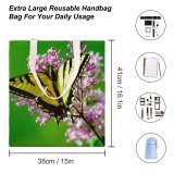 yanfind Great Martin Canvas Tote Bag Double Butterfly Flower Plant Flora Lilac Insect Invertebrate Swallowtail Wing Colorful Bug white-style1 38×41cm