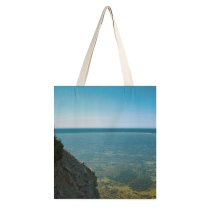 yanfind Great Martin Canvas Tote Bag Double Cliff Outdoors Promontory Scenery Landscape Plant Vegetation Tree white-style1 38×41cm