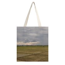 yanfind Great Martin Canvas Tote Bag Double Field Grassland Outdoors Countryside Paddy Land Grey white-style1 38×41cm