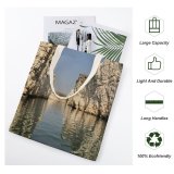 yanfind Great Martin Canvas Tote Bag Double Cliff Outdoors Bhedaghat Promontory India Madhya Pradesh Bollywood Marblerocks Rock Marble Incredible white-style1 38×41cm