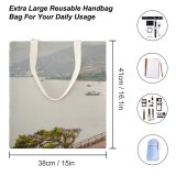 yanfind Great Martin Canvas Tote Bag Double Boat Transportation Vehicle Sea Outdoors Promontory Vessel Watercraft Scenery Adventure Leisure Activities white-style1 38×41cm