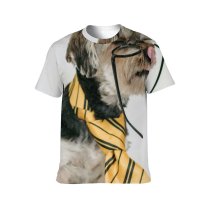 yanfind Adult Full Print T-shirts (men And Women) Adorable Alone Calm Clever Comfort Curious Dog Floor Fluff Friendly Fur